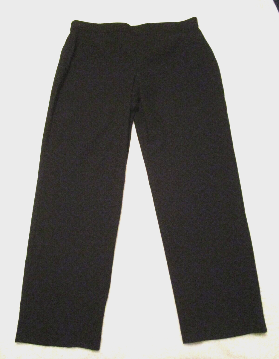 Briggs Black Textured Floral Tapered Leg Pull-On Dress Pants Size XL  Inseam 29