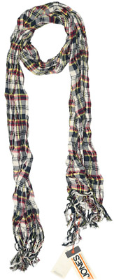 NWT Jack & Jones Clothing Co Scotland Plaid Scarf with Tassel Fringe