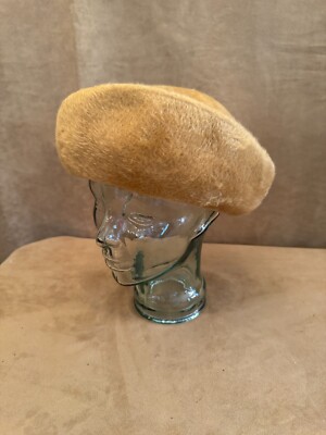 Women’s VTG Betmar CLOCHE HAT tan beige Imported Fur Leather Trim Mystere Vintage Betmar Faux Fur Light Brown Hat Cloche | eBay main image 2