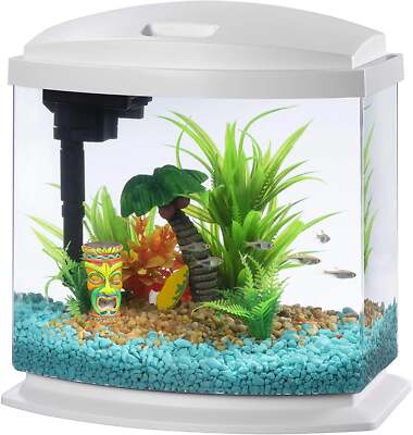 Aqueon LED MiniBow Aquarium Kit with SmartClean Technology White