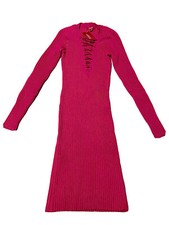 NWT! GUESS Women’s Hadya Lace Up Sweater Dress, XS, Popping Pink