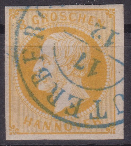 == Ad Hannover Mi. 16th Blue Stamp K2 "Uetersen", Cat. ==