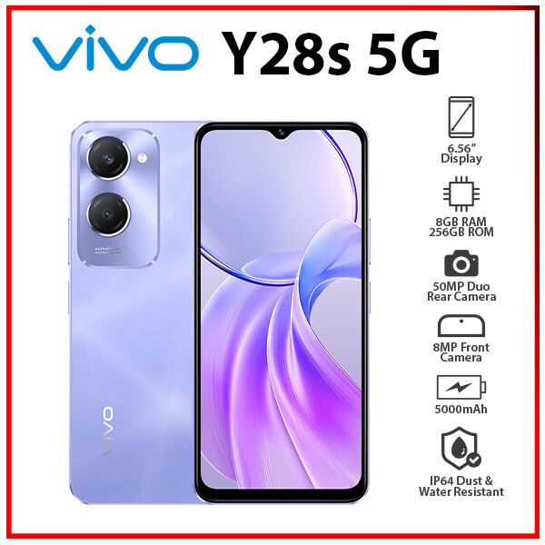 Unlocked) VIVO Y28s 5G 8GB+256GB PURPLE Dual SIM Octa Core Android