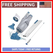Rechargeable Pool Vacuum with Dual Brushes & 60 Min Silent Spot Cleaning