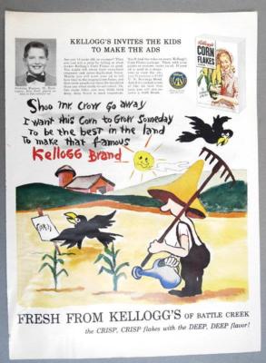 Orig 1952 Kelloggs Ad Photo Endorsed Nicholas Vaccaro (10), of Huntington, NY