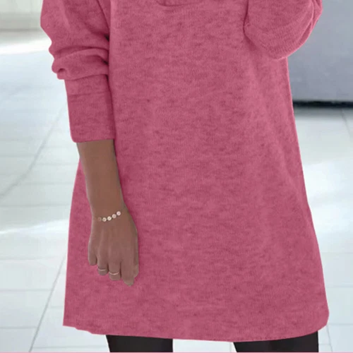 Women's Button Sweatshirt Loose Tank Dress Long Sleeve Sweater Casual Top Shirt - Bild 10 von 22