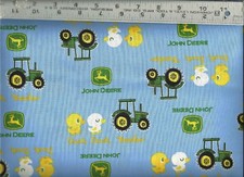 Springs  John Deere Tractor Ducks on Blue  100 Cotton Quilt Fabric BTY
