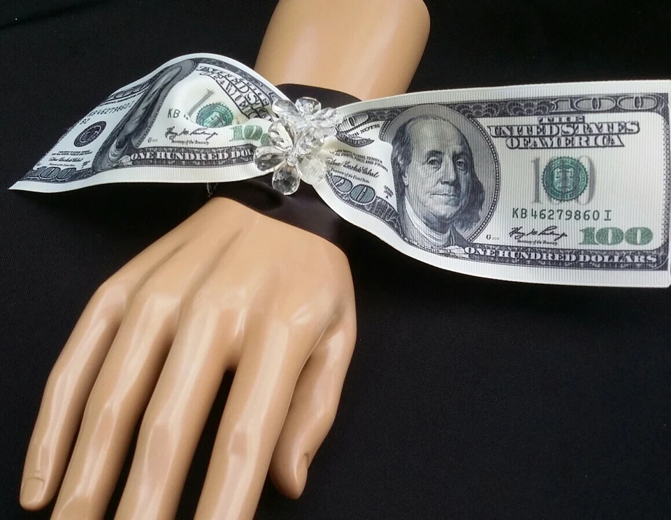 Ramillete muñeca boda billetes de dólar, graduación, regreso a casa, baile militar, Boda, membrillo Foto 3 de 4