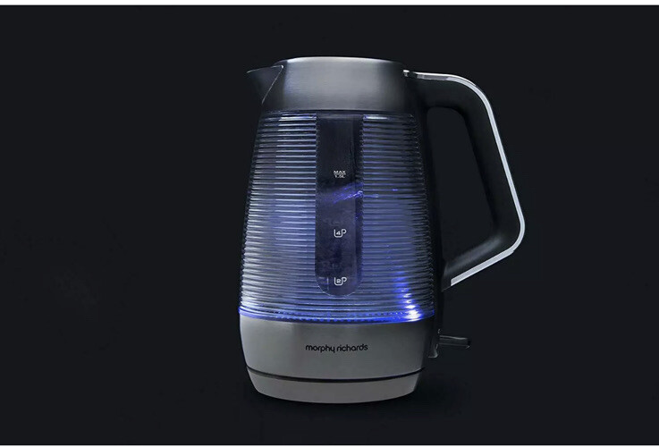 Morphy Richards Vetro 1.5L Illuminated Glass 3kw Kettle Stainless Steel