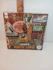 Ceaco Rustic Lodge 1000 Piece Jigsaw Puzzle Cabin Fishing Lake Bear Trail