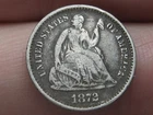 1872 P or S Seated Liberty Half Dime- Fine Details, MM Above Bow??
