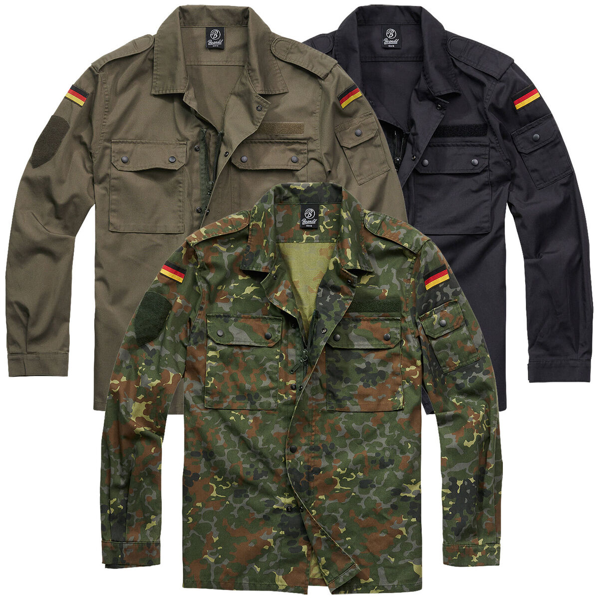 Brandit Bw Bundeswehr Camisa Campo S-5XL Hombre Ejército de Chaqueta Carnaval
