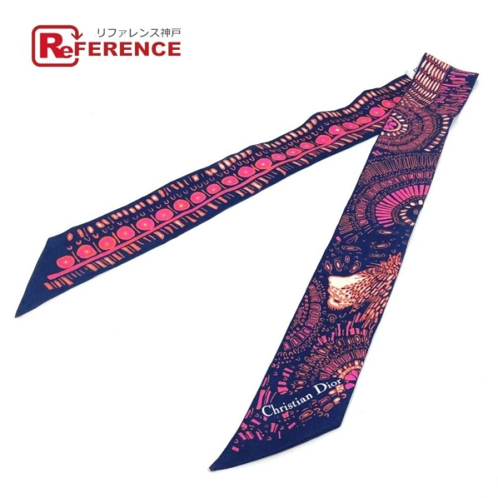 Foulard Christian Dior 2x38 pouces Mitsa soie multicolore 04703a