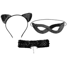 1 Set Kitten Masquerade Accessory Flexible Cat Ears Nightclub Headwear Shiny