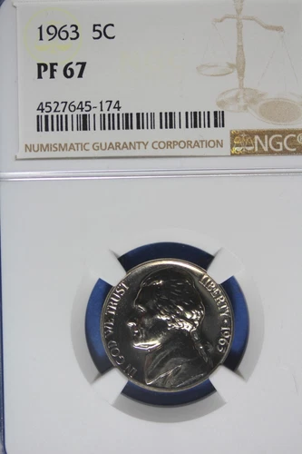 1963 NGC 5C PF67 JEFFERSON NICKEL #B49985