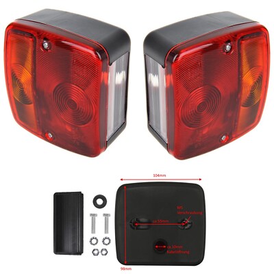 2 x Anhänger Rückleuchten Set 12V Anhängerbeleuchtung Rücklicht Satz Traktor PKW