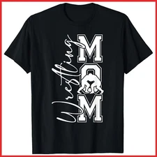 Women Wrestling Mom Funny Wrestler Mothers Day Black Cotton T-Shirt S-5XL