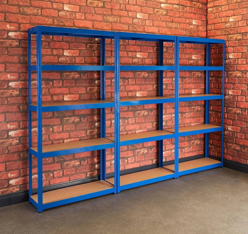 BiGDUG Heavy Duty Garage Shelving Unit 3 Bay - 1790H x 900W mm - Blue Shelves - Image 3 of 4