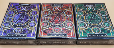 Avengers Infinity Saga Playing Cards - Theory11 - 3 Deck Set - Red Purple Green