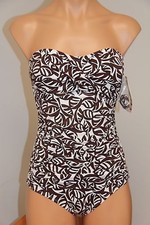NWT Anne Cole Swimsuit Bikini One 1 pc Sz 8 MULT Bandeau