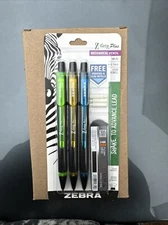 Zebra Z-Grip Plus Mechanical Pencil 0.7mm Bonus Lead, Erasers Assorted 3-Count