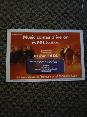 BEL8 ADVERT 5X8 AOL BROADBAND : SESSIONS - NICKELBACK. QUEENS OF THE STONEAGE