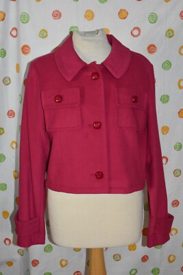 ETCETERA WOMENS 16 Framboise fuchsia short JACKET  Nwt $275 BEAUTIFUL LG BUTTONS