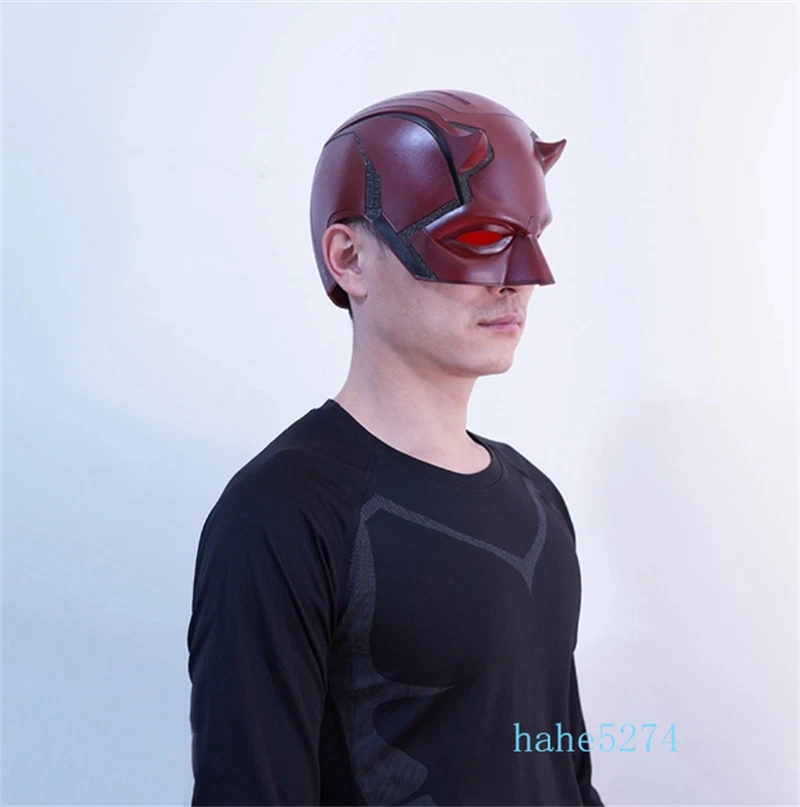 Daredevil Matt Murdock Cosplay Helmet Half Mask Painted Red Helmet 3D Printed - Image 3 of 4