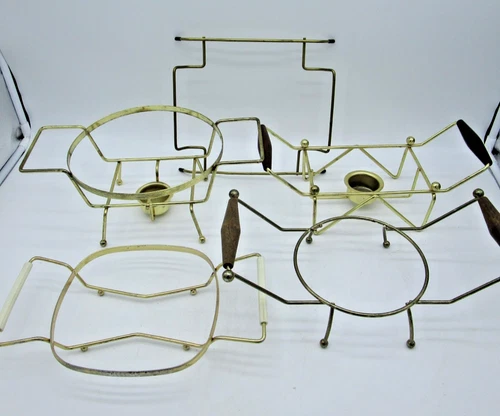 Vintage Casserole Holder Cradle Round Stand Pyrex Fire King Glasbake Lot of 5