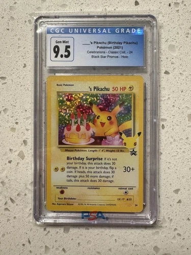 Birthday Pikachu Celebrations Pokémon card - 24, CGC 9.5