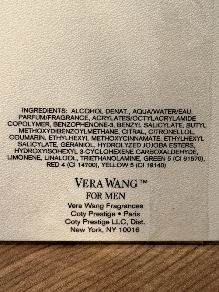 Vera Wang For Men Eau de Toilette Colonia Spray 3.4oz/100ml Nuevo en Caja. Descatalogado. Foto 4 de 4
