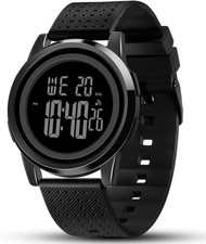Mens Watch Ultra-Thin Digital Sports Watch Waterproof Stainless Steel Fashion Wr