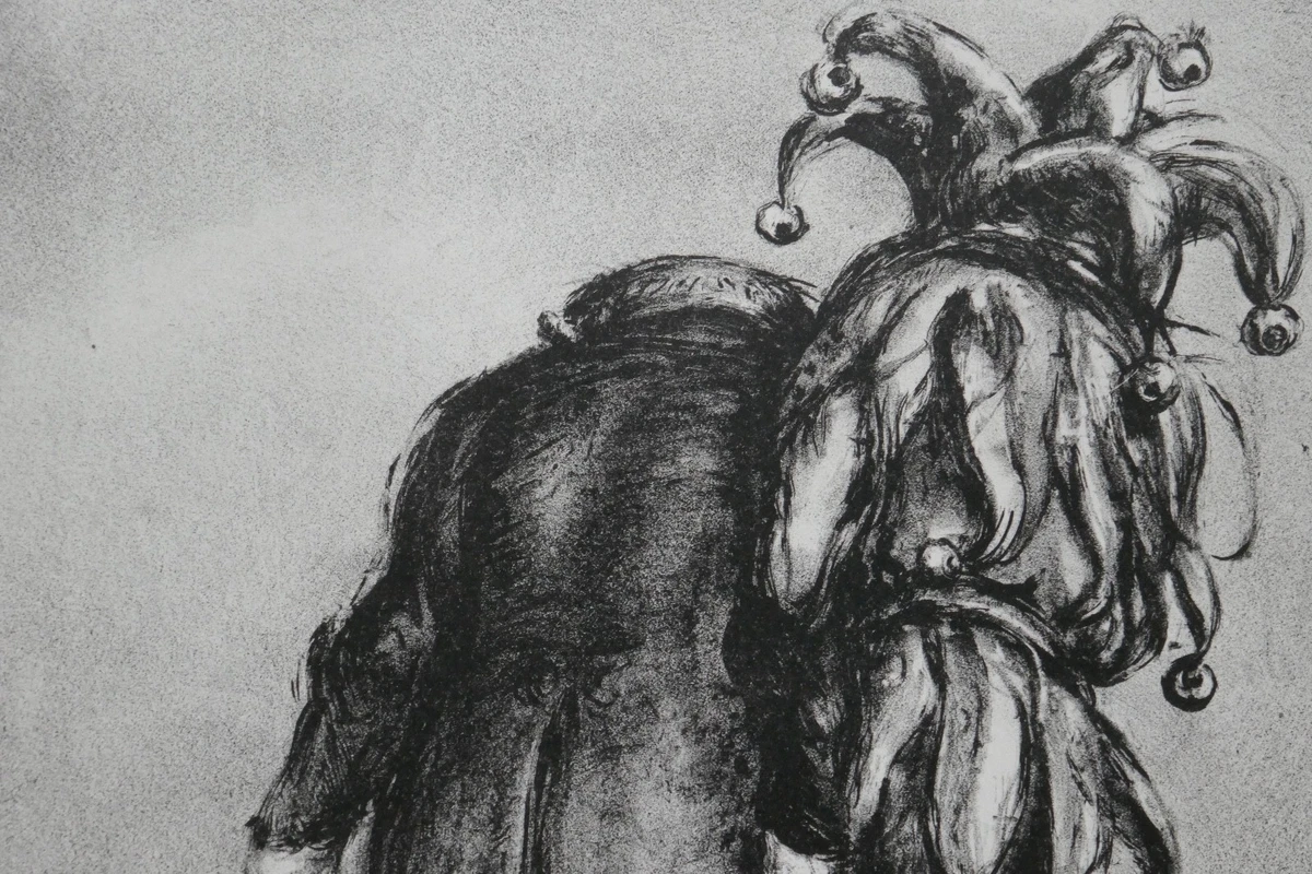 A. Paul Weber, Original Lithographie 1967, signiert, Der müde Krieger