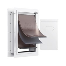 VEVOR 3-Flap Pet Door for Wall, Metal Frame with Lock, Energy-Efficient Insul...