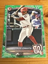 2025 Bowman Chrome Prospects Caleb Lomavita, Paper Green Border /99