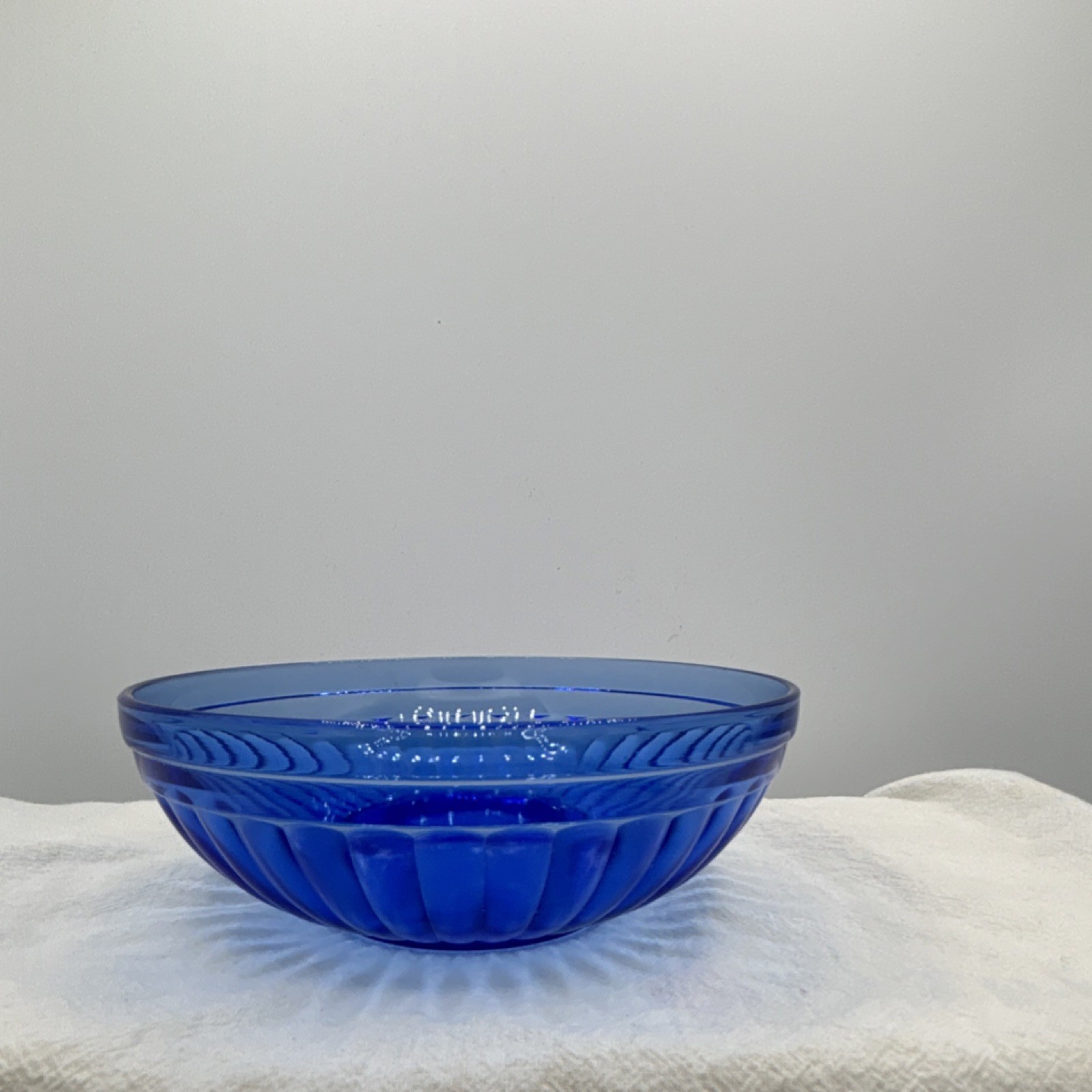 Hazel Atlas Aurora Cobalt Depression Glass Berry Bowl Art Deco 1930s Ritz Blue