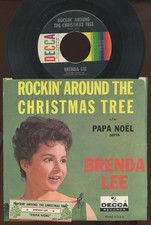 Rare Brenda Lee 45, P/S  Jukebox Title Strip Rockin' Around The Christmas Tree