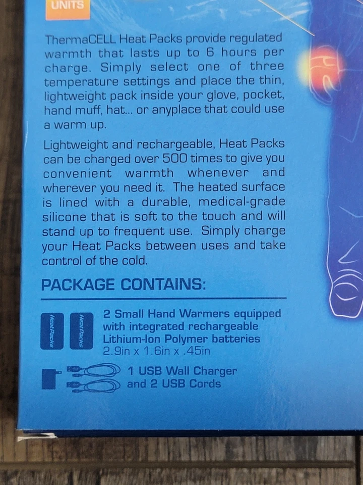 ThermaCell Heat Packs Rechargeable Hand Warmers 2 Units 6hr Run Time - Image 4 of 4