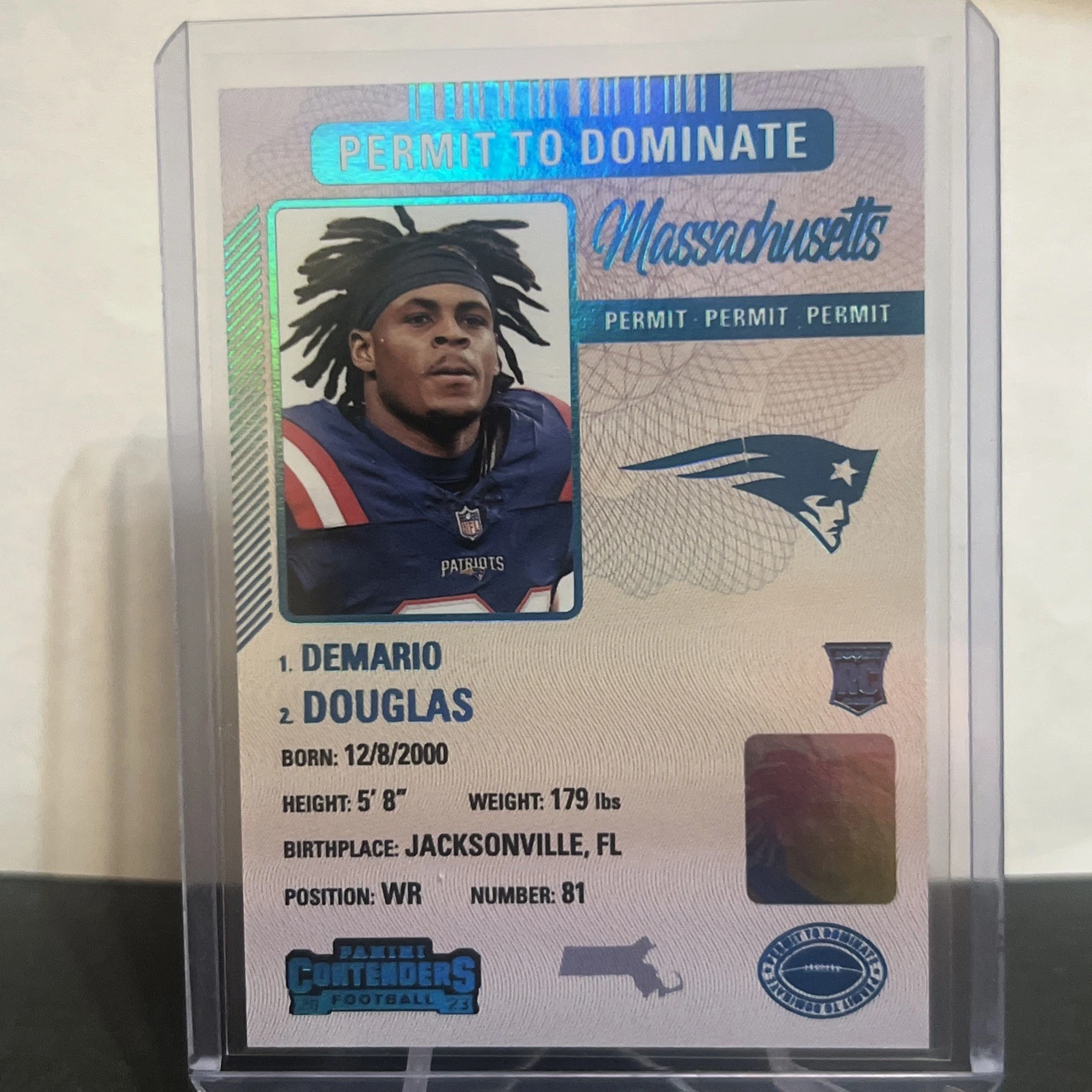 Demario Douglas Panini Contenders Permit to Dominate #9 Base