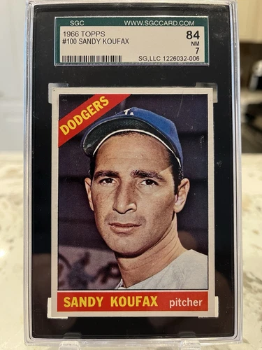 1966 TOPPS #100 SANDY KOUFAX LA DODGERS PSA 7