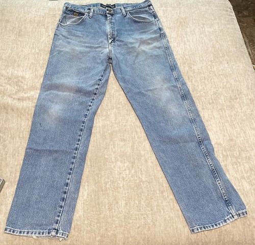 Vintage Wrangler George Strait Jeans Mens 36x 34 Blue Denim Cowboy Cut - 13MGSHD - Image 1