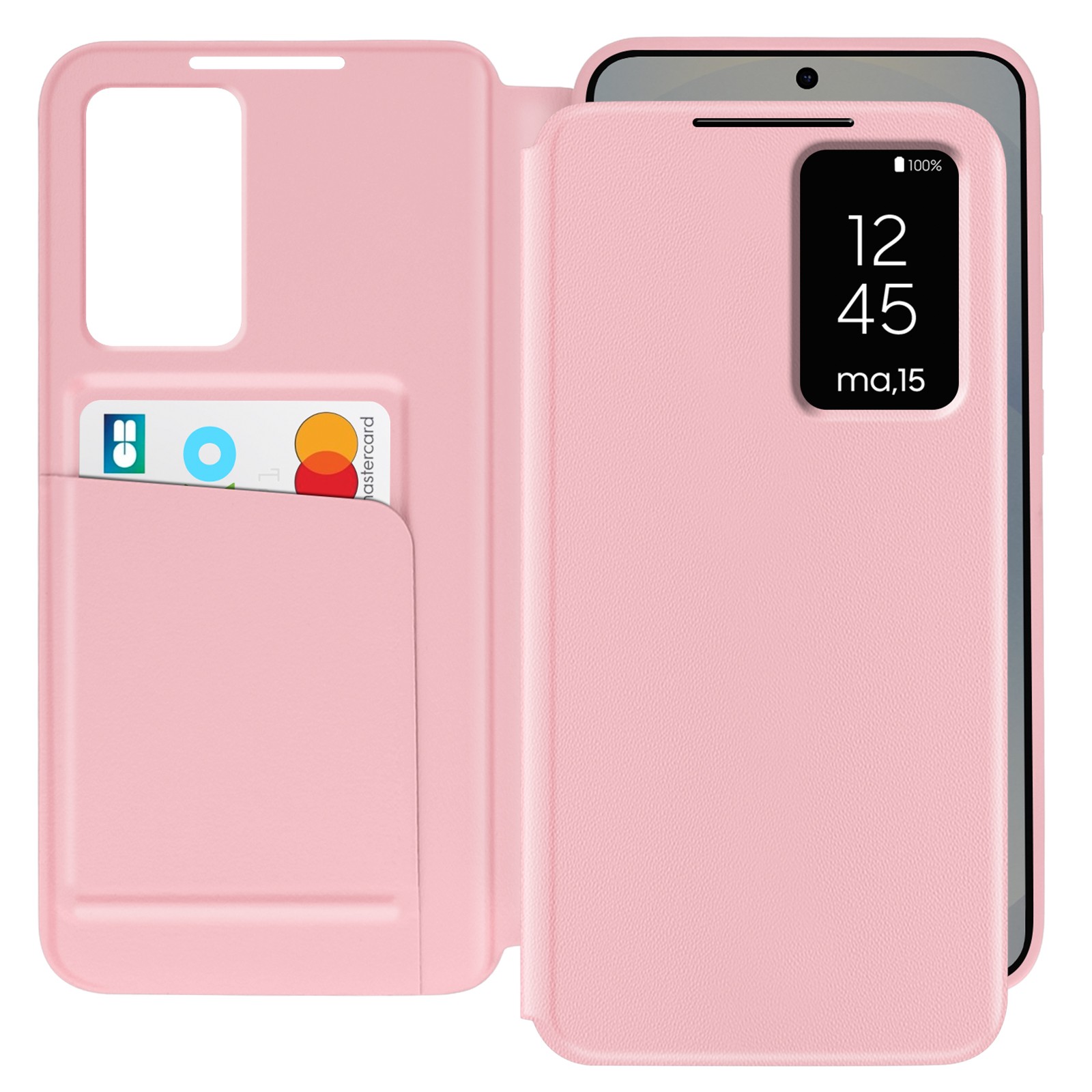 Coque Galaxy S25 Premium fine avec fenêtre transparente rose Avizar
