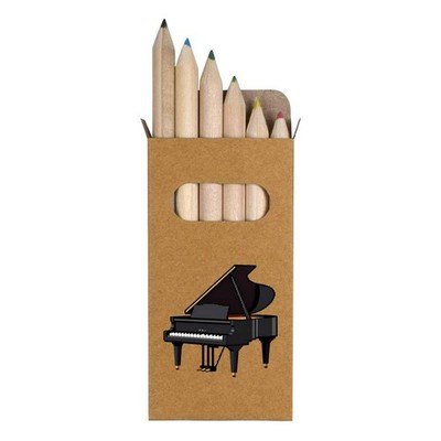6 x 'Pixel Style Grand Piano' Short Colour Pencils (PE00091106)
