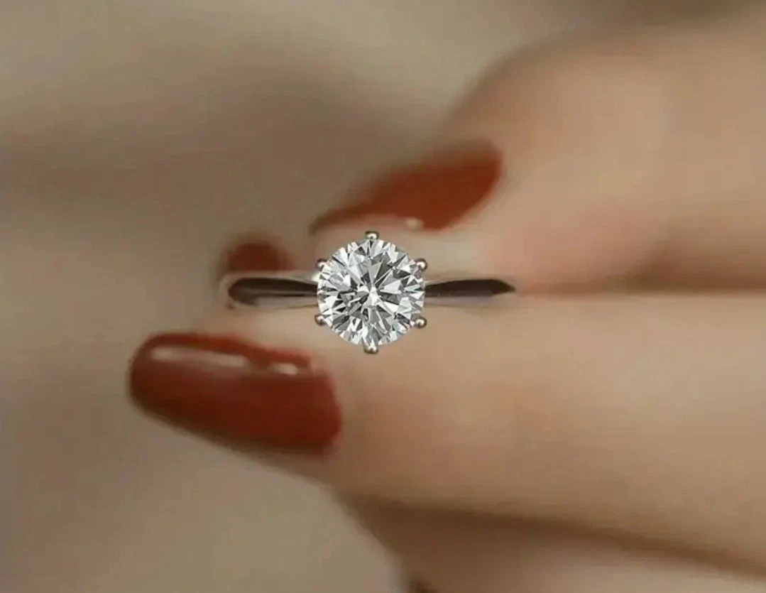 Bague T57 Plaque Or Pavée De Brillants - Taille 57 - Argenté - Occasion, état à Vérifier