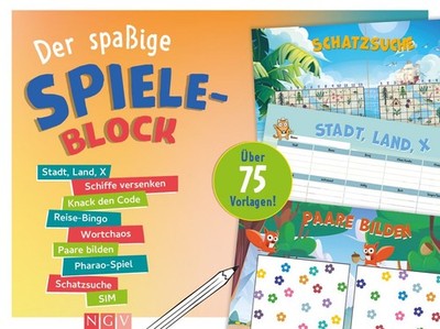 Der spaßige Spieleblock Stadt, Land, X, Schiffe versenken, Sim, Reise-Bingo &...
