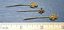 THREE ANTIQUE STICK PINS: GERMAN (AMERICAN?) ...