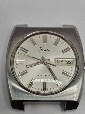TRADITION ELECTRONIC DAY/DATE  ESA 9158 CALIBER 7 JEWELS RUNS & KEEPS TIME