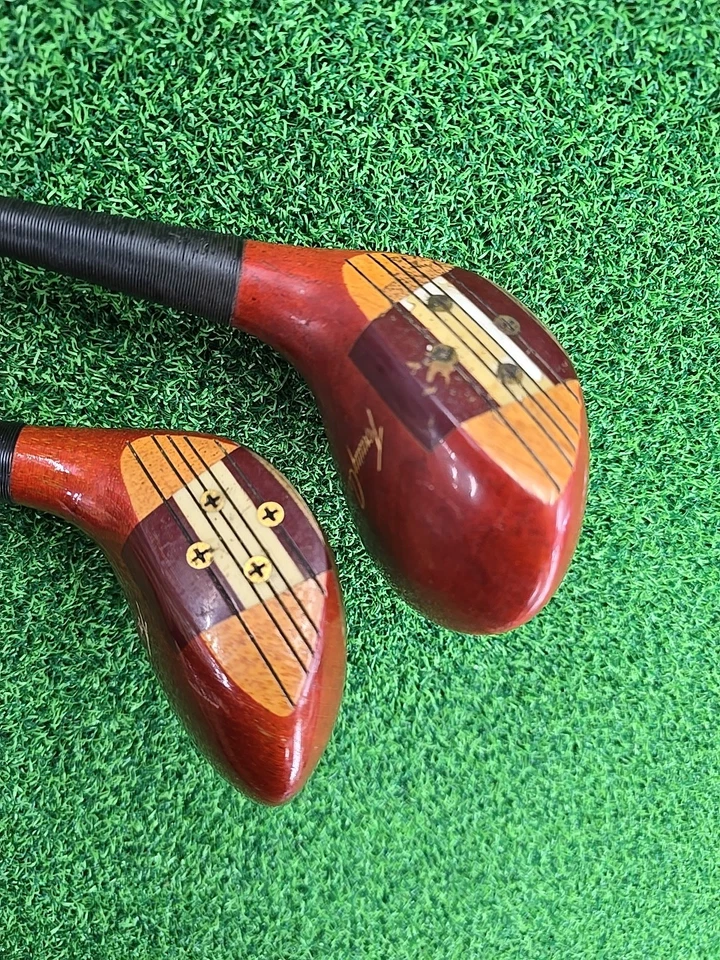 Vintage Tommy Armour 986 Tour Silver Scot Persimmon 3 And 5 Wood Right RH USA - Image 2 of 4