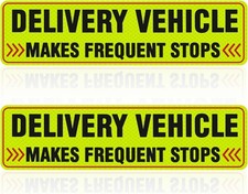 2PCS Reflective Delivery Driver Car Magnet Signs   Frequent Stops Magnetic Decal