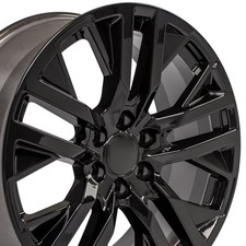 One 22 Inch Black Alloy Wheel For 2015-2024 Gmc 6x139.7 22x9 Hskh